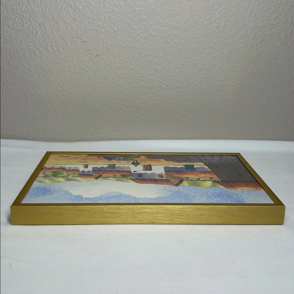 Vintage 1997 Original Signed Framed Watercolor Paint  Cultural Villa Cusco Peru
